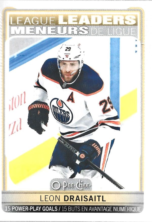 2021-22 O-Pee-Chee League Leaders Leon Draisaitl Power Play Goals
