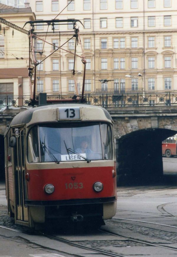 BRNO Tramvaj. Tatra K2 nr 1053, Linka 13 Feb 1992