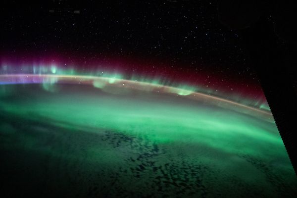 The aurora australis above the southern Indian Ocean
