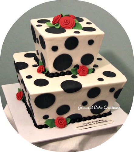 Black and White Birthday Cake