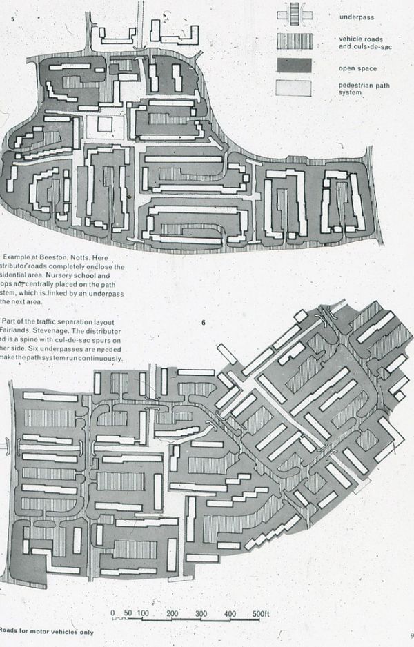 Housing layouts in Beeston, Nottinghamshire and Fairlands, Stevenage, Hertfordshire. Figures 5 & 6, Cars in Housing.