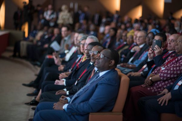Presidents Kagame and Sall follow entertainment proceedings at the Next Einstein Forum| Dakar, 7 March 2016