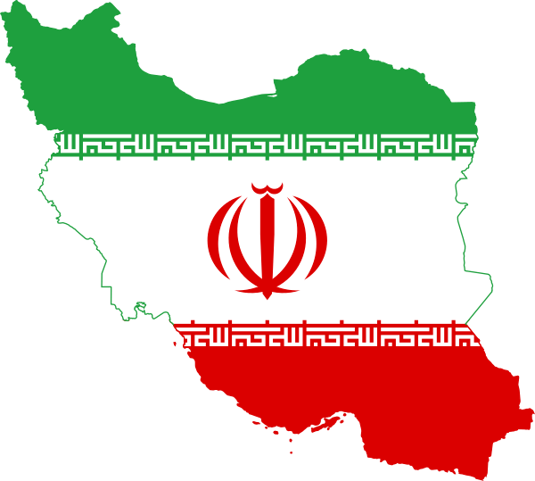 Flag-map of Iran (precise boundaries)