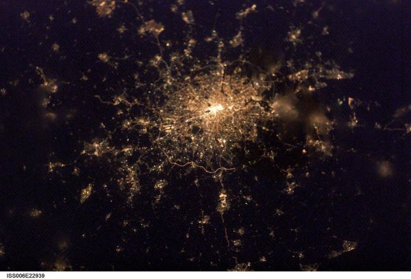 London at Night (NASA, International Space Station, 02/04/03)