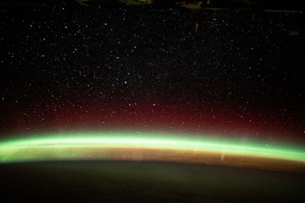 The aurora australis above the southern Indian Ocean