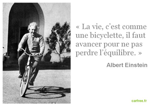 Einstein fait du vélo