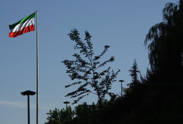 Flag and silhouettes