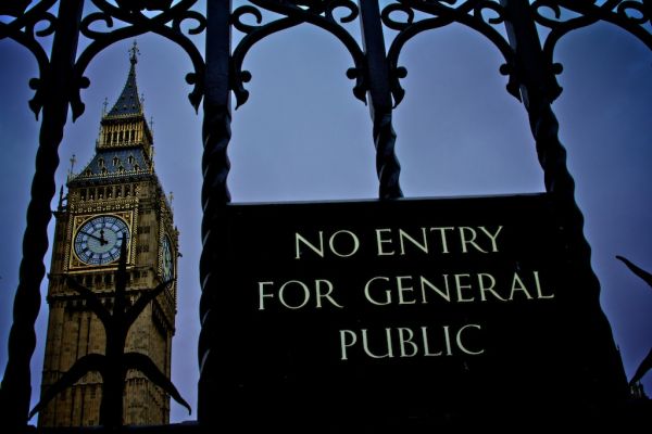 London - No entry for general pubic sign