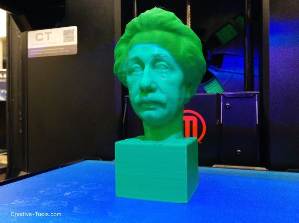3D-scanned statue of Albert Einstein 3D-printed on a MakerBot Replicator Desktop 3D-printer v02