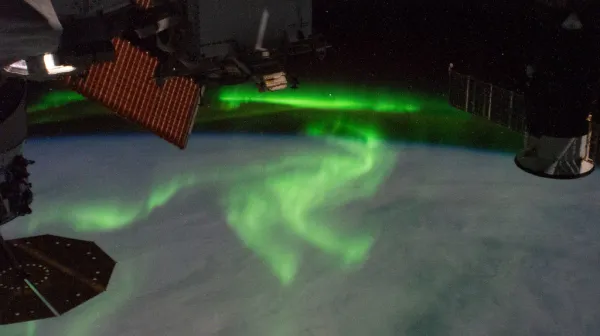 The 'aurora australis' above the Indian Ocean