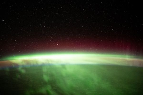 The aurora australis above the southern Indian Ocean