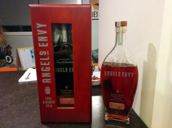 Angel's Envy Cask Strength, TWO BOTTLES!, the flat, Hackney, London, UK