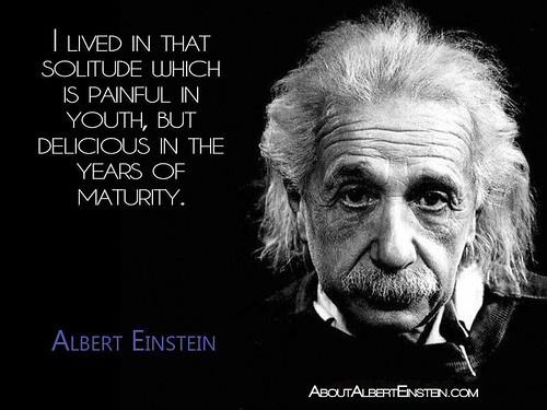 “I lived in that solitude which is painful in youth, but delicious in the years of maturity.”- Albert Einstein