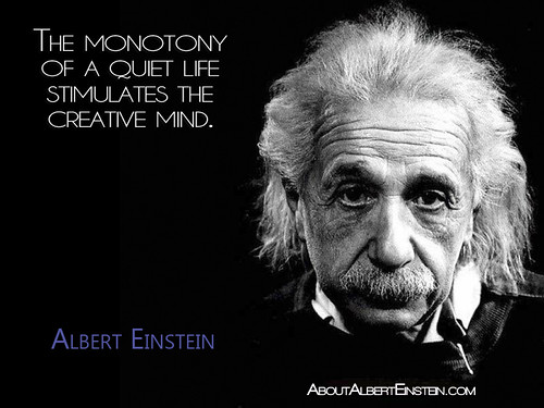 “The monotony of a quiet life stimulates the creative mind.”- Albert Einstein