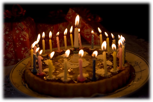 birthday cake with candles :)