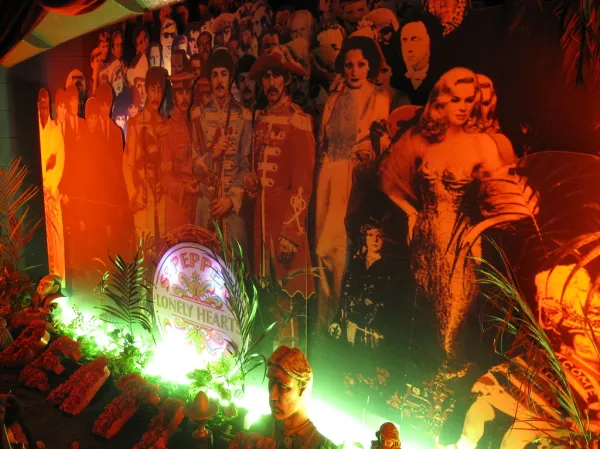The Beatles--Sgt Pepper backdrop.