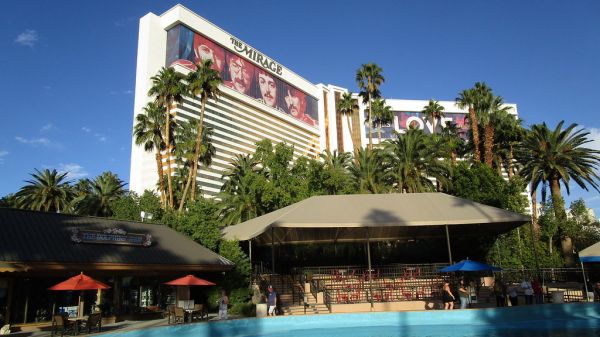 Nevada - Las Vegas: The MIRAGE - home of Love, a Cirque du Soleil theatrical production involving remixes of The Beatles.