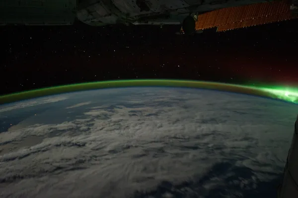 Aurora Australis Over Indian Ocean (NASA, International Space Station, 09/18/11)
