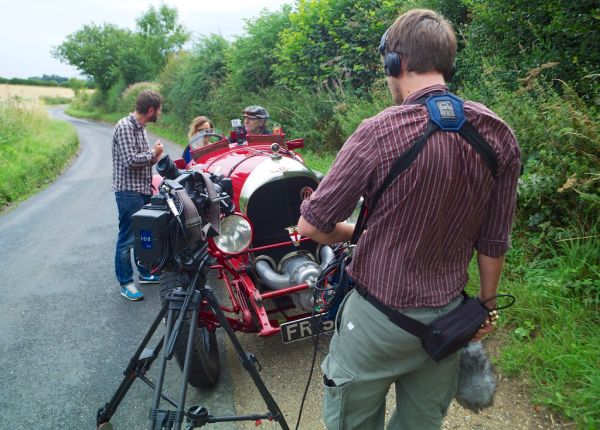 FR5189 the first Supercharged Bentley being filmed for the Discovery Channel/Quest TV Cars that Rock with Brian Johnson of AC/DC Near Redbourn Hertfordshire