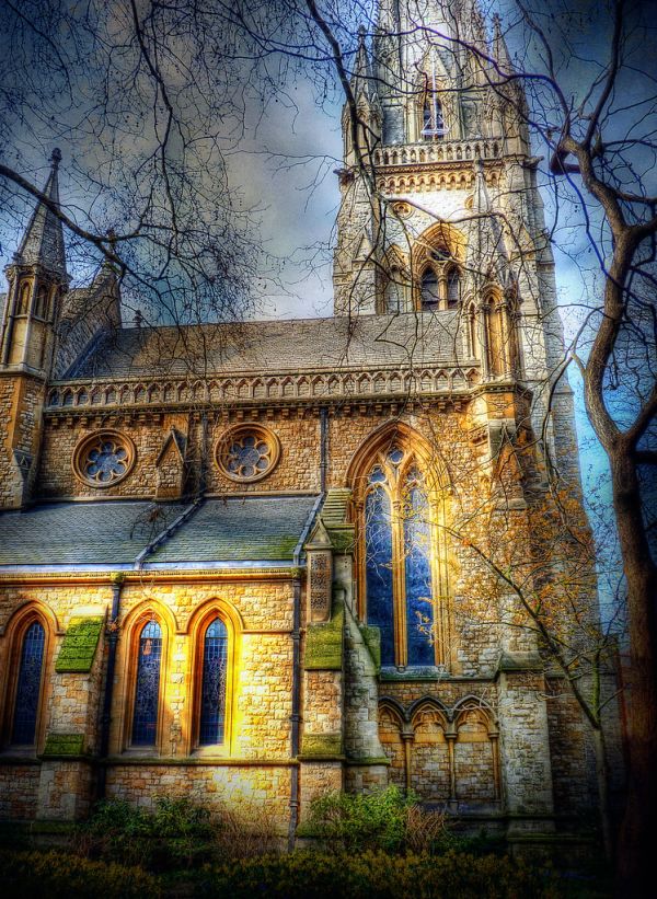 St Mary Abbots historic church .Kensington . London HDR