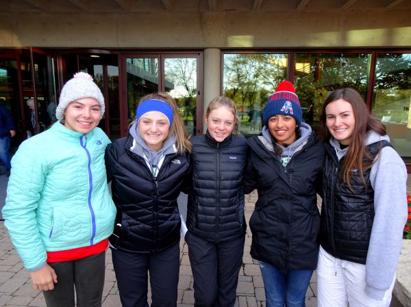 DSC07519 Lily Fuchs (sophomore), Natalie Spitzer (jr), Emily Ascher (freshman), Roshannah Gaur (senior) and Anne Early (senior) Hinsdale Central High School