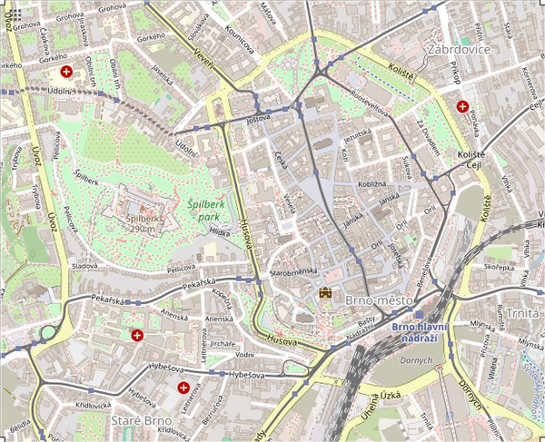 OSM Brno old-town map