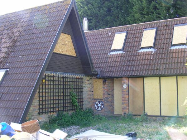 Derelict A-Frame house, Hertfordshire