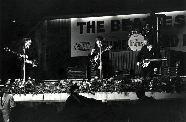 The Beatles on stage