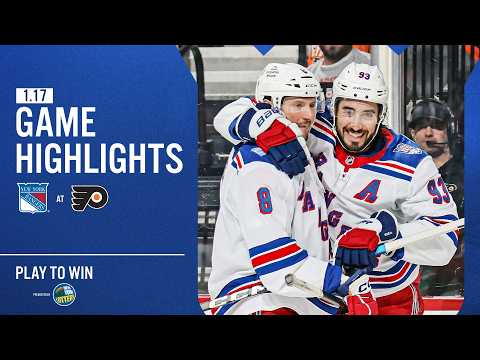 GAME HIGHLIGHTS | 2025-26: New York Rangers at Philadelphia Flyers (1/17/26)