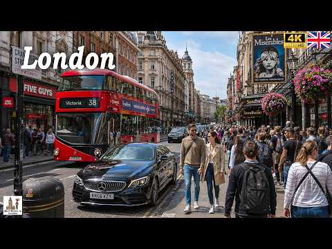 London Walking Tour | Walking Busy Streets of London with Locals and Tourists | True [4K]