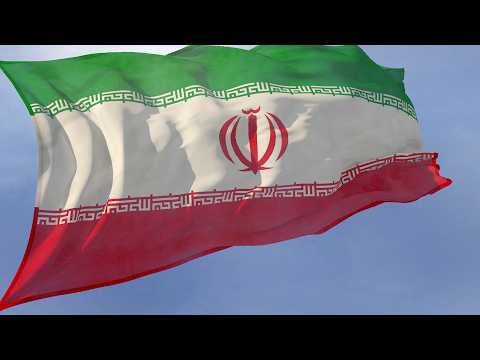 Iran: National Anthem and Waving flag
