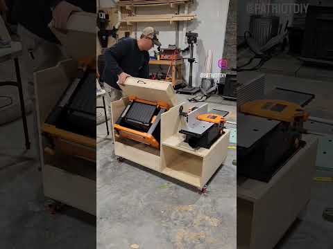 Planer / Jointer Flip Top Cart that fits UNDER a workbench !!! 🔥 #woodworking #shorts #diy