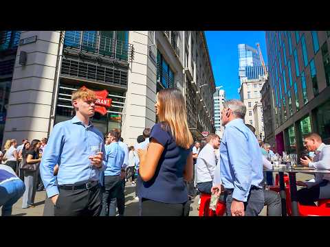 London Walk Tour 2026 ☀️ City Workers Enjoying Warm &amp; Sunny Lunchtime | 4K HDR
