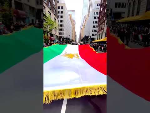 🇮🇷 Iranian Celebration NYC | Huge Flag &amp; People Chanting “Iran”