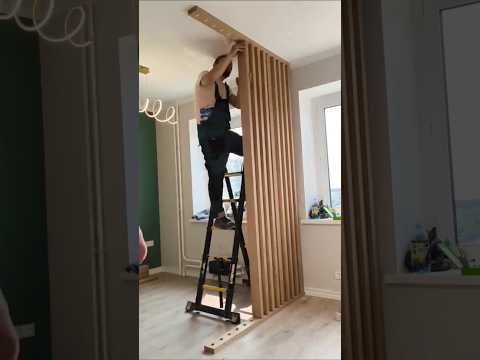 Room dividers for studio apartment, Wooden partition wall for living room, #shorts #interiordesign